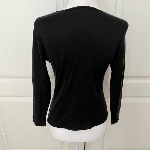 Cuddl Duds Black Long Sleeve Crew Neck Top Size Medium - Picture 5 of 6